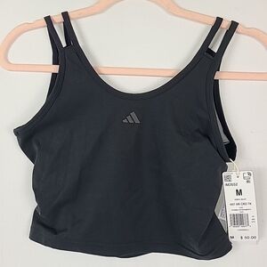 NEW Adidas Women's Aeroready HIIT HR Crop Tank Top Black Size M NEW $50